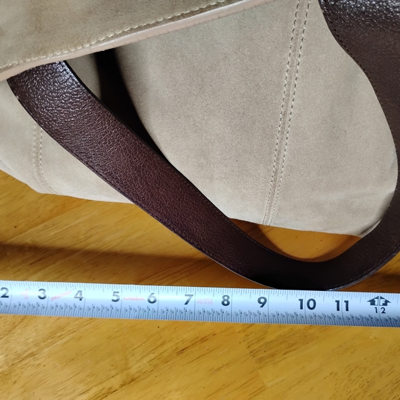 Cole Haan Tan and Brown Suede And Dark Leather Tote Bag - Picture 9 of 9